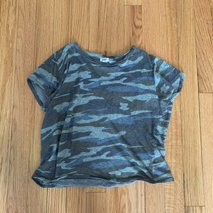 Garage green camo crop top